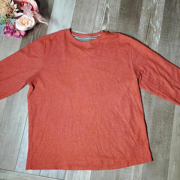 Member's Mark Thermal Crew Shirt Men's XL Waffle Knit Harvest Red Heather - Picture 8 of 12